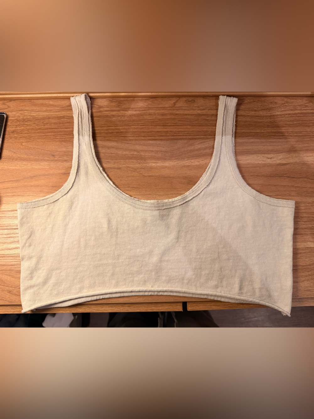 Joah Brown Bone Cream Cropped Tank Bra M/L